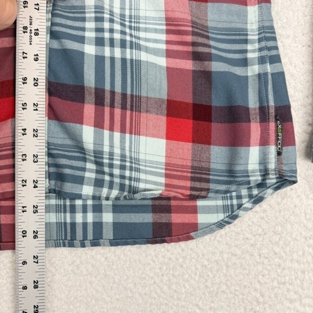 ExOfficio Flannel Shirt Womens M Plaid Button Up Long Sleeve - Picture 5 of 10